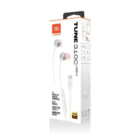 JBL Tune 310C USB-C Vezetékes Fülhallgató Mikrofonnal – Hi-Res Audio és JBL Pure Bass Sound