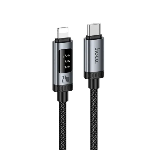 Hoco U148 USB-C – Lightning PD gyorstöltő kábel OLED teljesítménykijelzővel