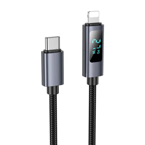 Hoco X112 USB-C – Lightning PD 27W gyorstöltő kábel digitális teljesítménykijelzővel
